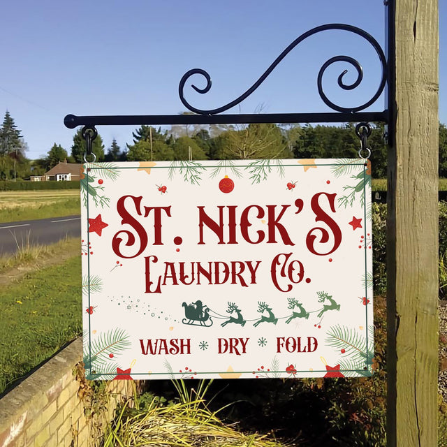 Laundry Sign, Wash Dry Fold, Custom Metal Sign