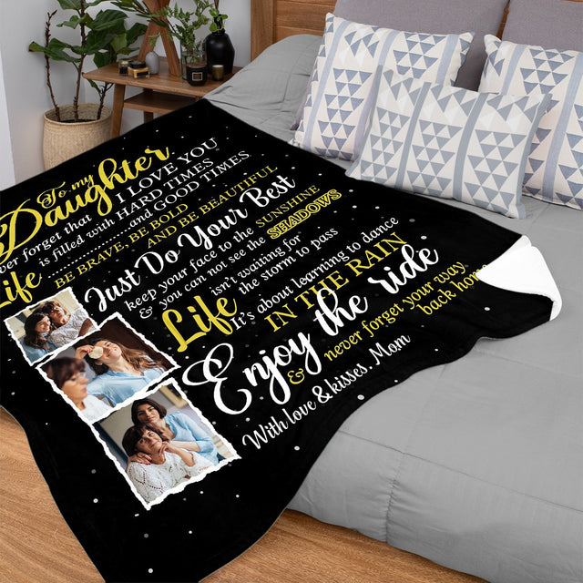Letter Blanket, Custom Photo, Gift For Daughter