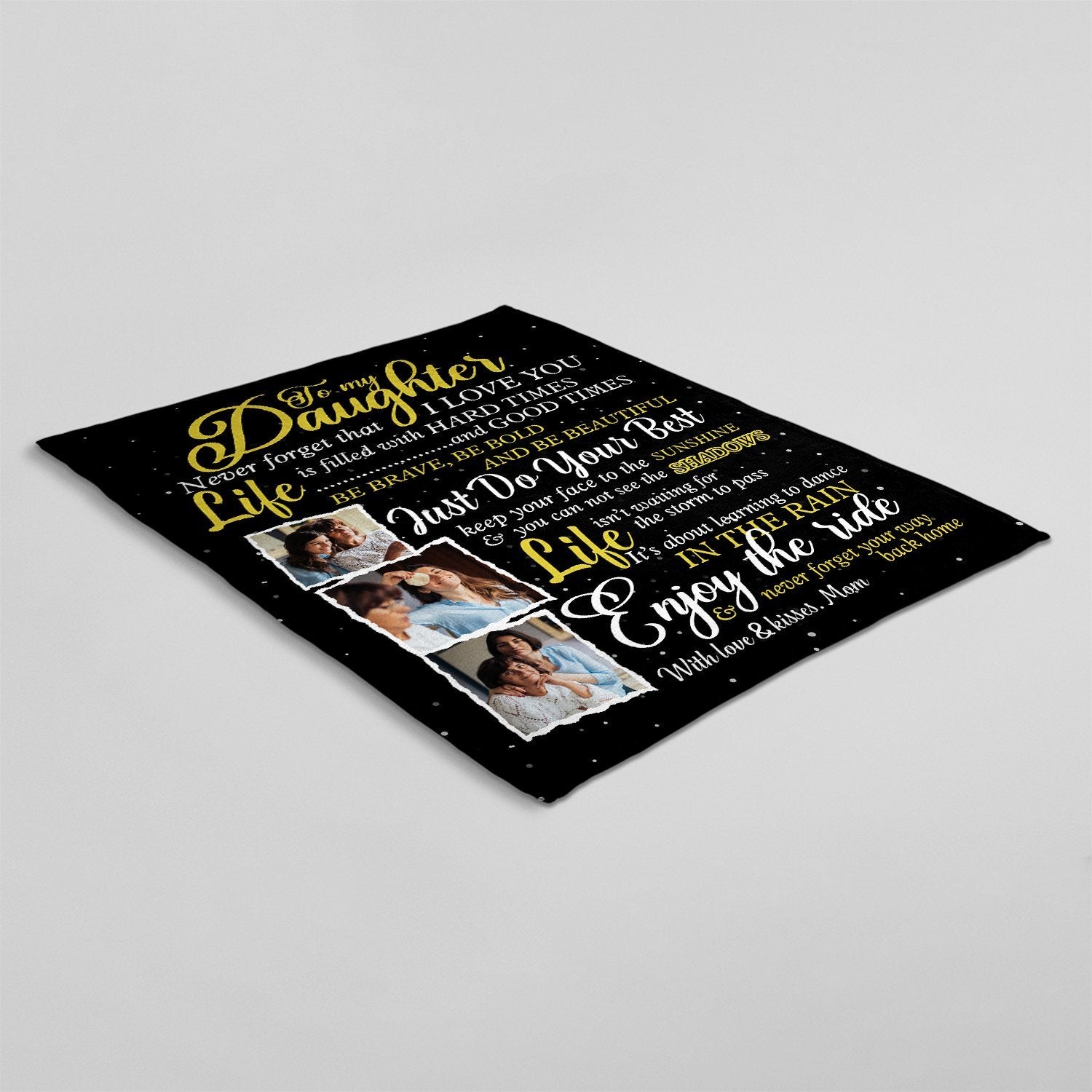 Letter Blanket, Custom Photo, Gift For Daughter