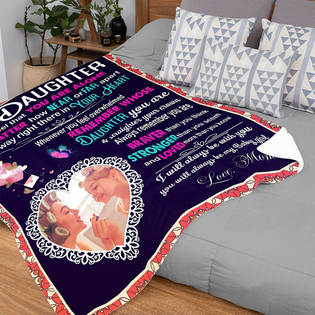 Letter Blanket, Custom Photo, Gift For Daughter