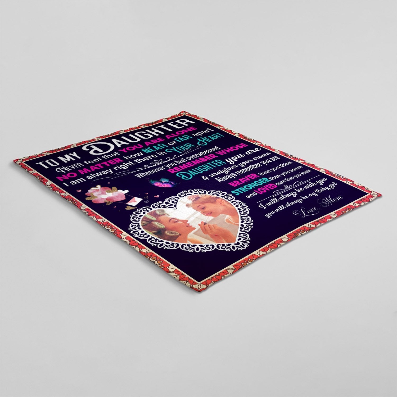 Letter Blanket, Custom Photo, Gift For Daughter