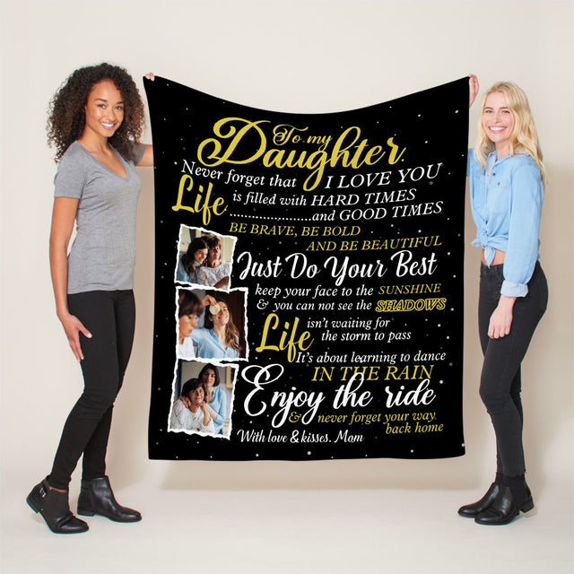Letter Blanket, Custom Photo, Gift For Daughter