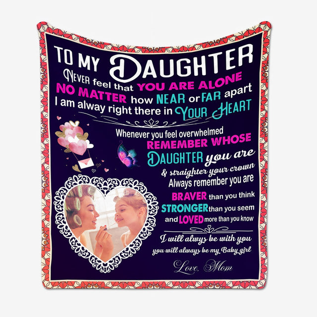 Letter Blanket, Custom Photo, Gift For Daughter