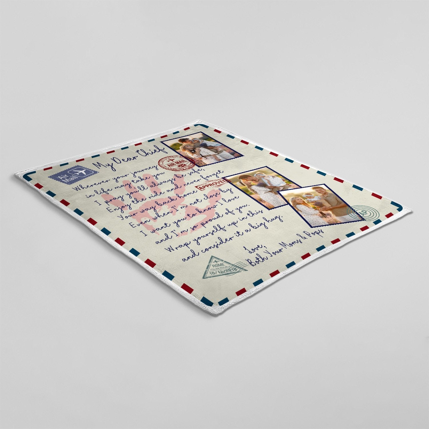 Letter Blanket, Custom Photo, Gift For Family