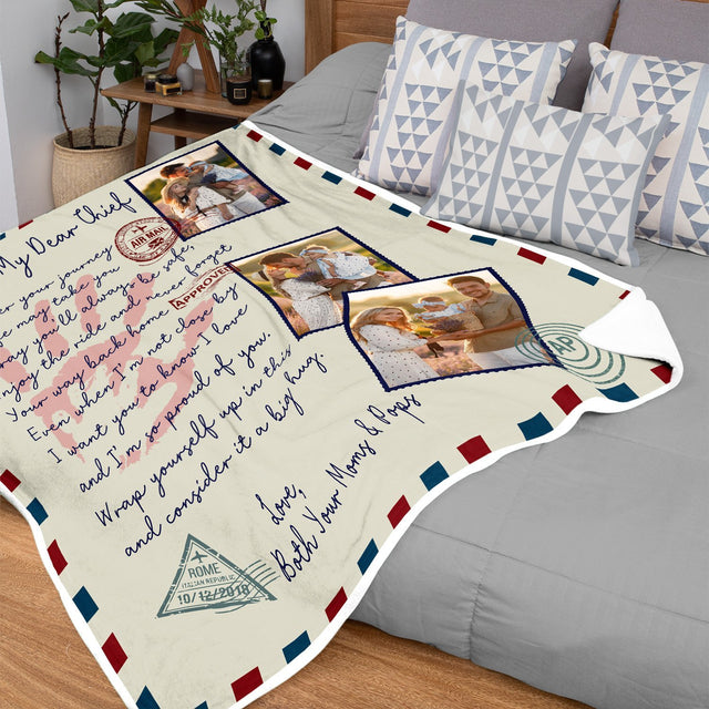 Letter Blanket, Custom Photo, Gift For Family
