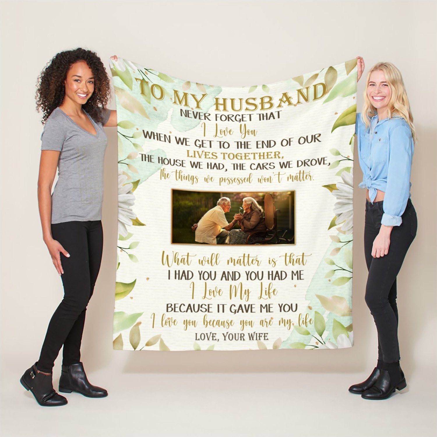 Letter Blanket, Custom Photo, Gift For Husband