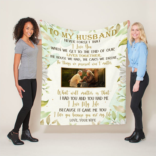 Letter Blanket, Custom Photo, Gift For Husband