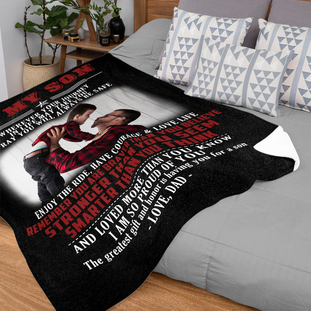 Letter Blanket, Custom Photo, Gift For Son