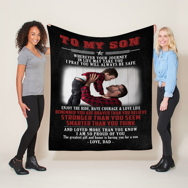 Letter Blanket, Custom Photo, Gift For Son