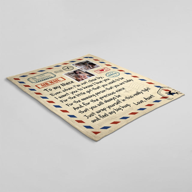 Letter Blanket, Gift For Niece, Custom Photo