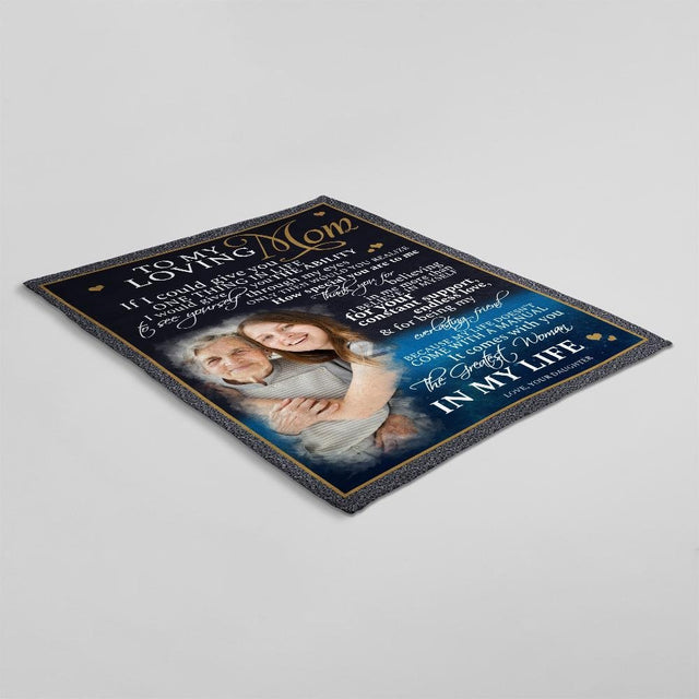 Letter Blanket, To My Loving Mom, Custom Photo, Personalized Name And Text Blanket