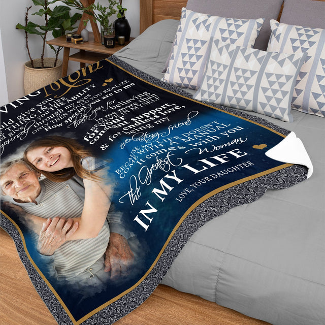Letter Blanket, To My Loving Mom, Custom Photo, Personalized Name And Text Blanket