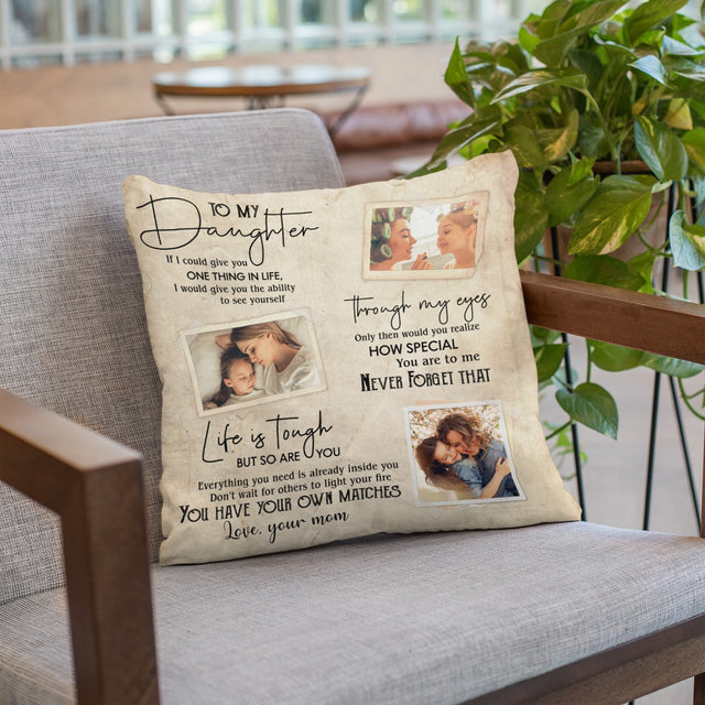 Letter Pillow, Custom Photo, Gift For Daughter