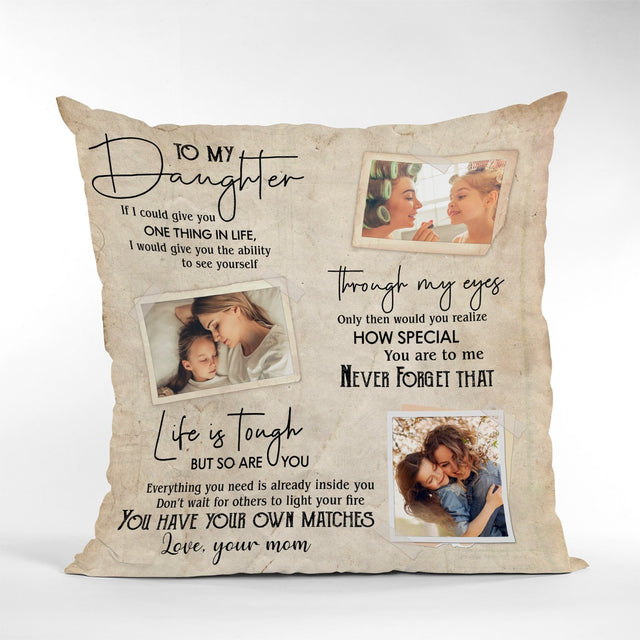 Letter Pillow, Custom Photo, Gift For Daughter