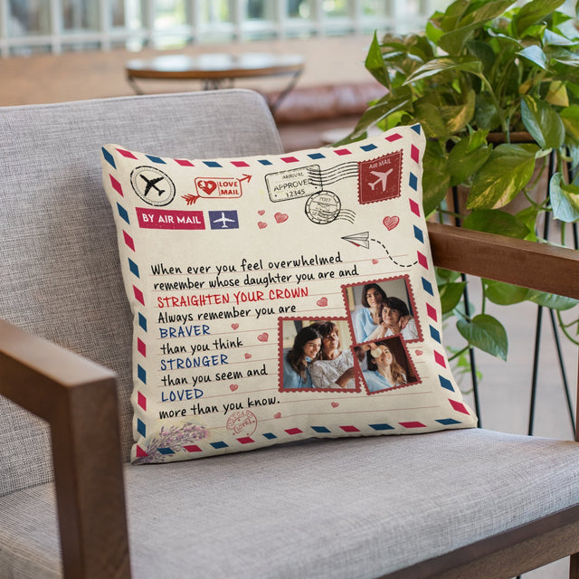 Letter Pillow, Custom Photo, Gift For Daughter