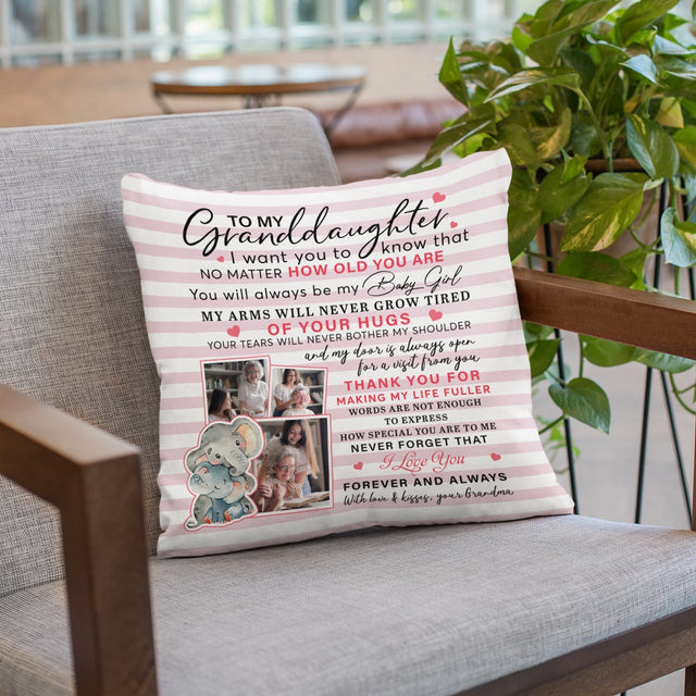 Letter Pillow, Custom Photo, Gift For Granddaughter
