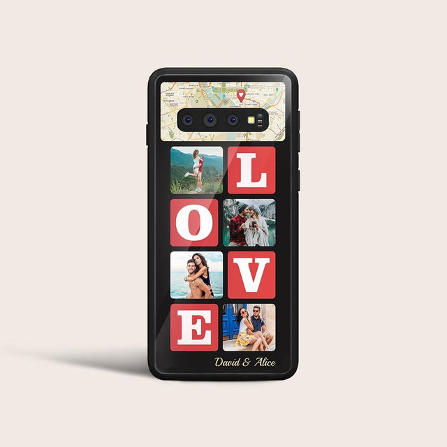 Love, Custom Map Print And Photo Collage Phone Case