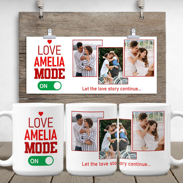 Love Mode, Custom Photo Collage Mug