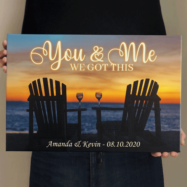 You And Me, We Got This, Custom Name And Date, Sunset Background Canvas Wall Art