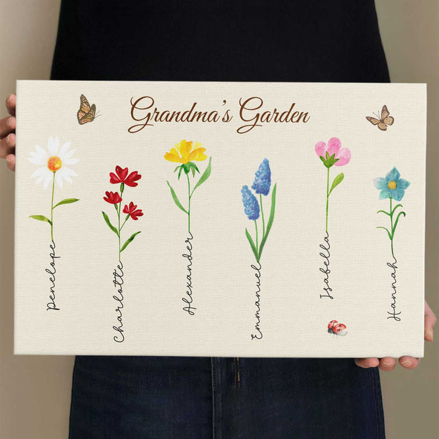 Grandma’s Garden Custom Kids Name Canvas Prints