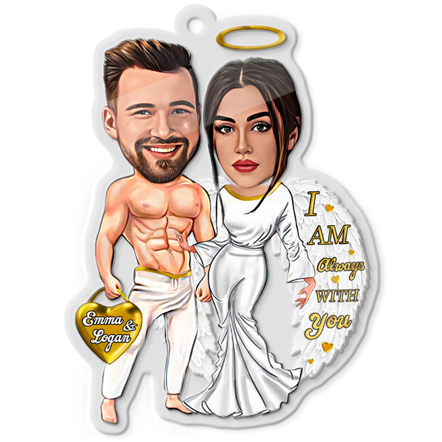 Face From Photo, Gift For Couple, White Angle 2, Shape Ornament 2 Sides