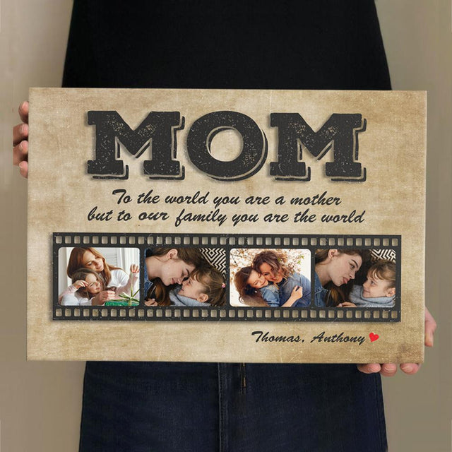 Mom Custom Photo Collage, Roll Film, Canvas Wall Art