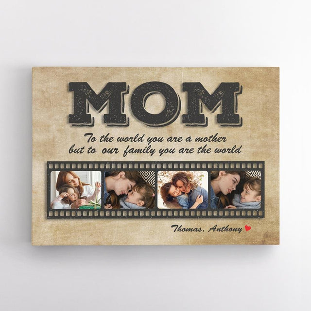 Mom Custom Photo Collage, Roll Film, Canvas Wall Art