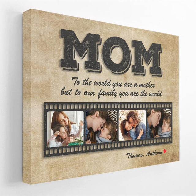 Mom Custom Photo Collage, Roll Film, Canvas Wall Art