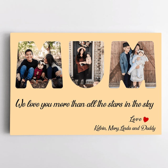 Mom Custom Photo - Personalized Maize Background Canvas