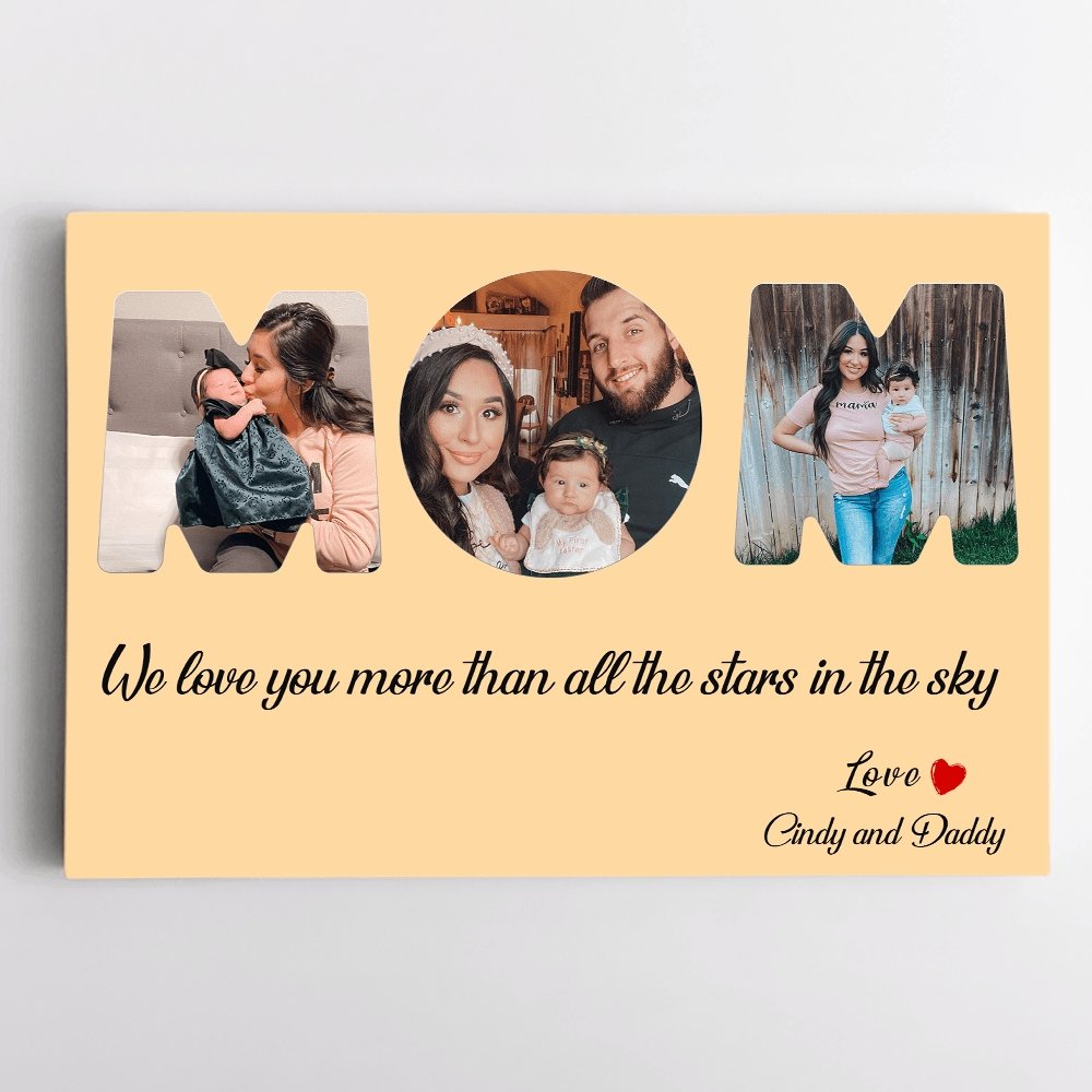 Mom Custom Photo - Personalized Maize Background Canvas