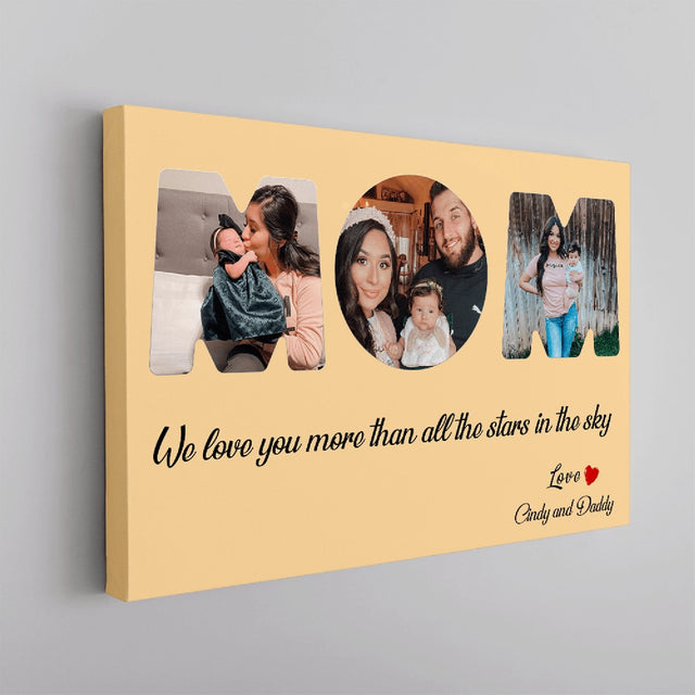 Mom Custom Photo - Personalized Maize Background Canvas