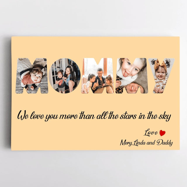 Mom Custom Photo - Personalized Maize Background Canvas