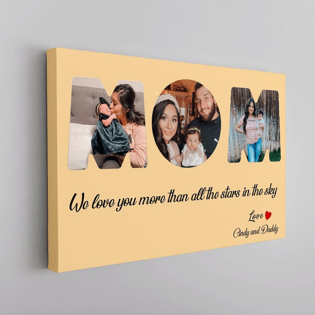 Mom Custom Photo - Personalized Maize Background Canvas