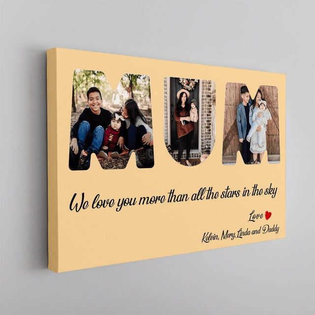 Mom Custom Photo - Personalized Maize Background Canvas