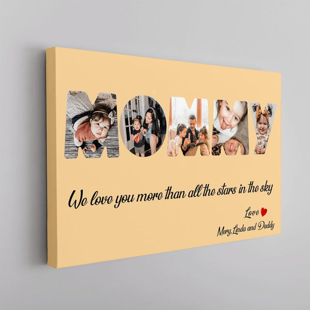 Mom Custom Photo - Personalized Maize Background Canvas