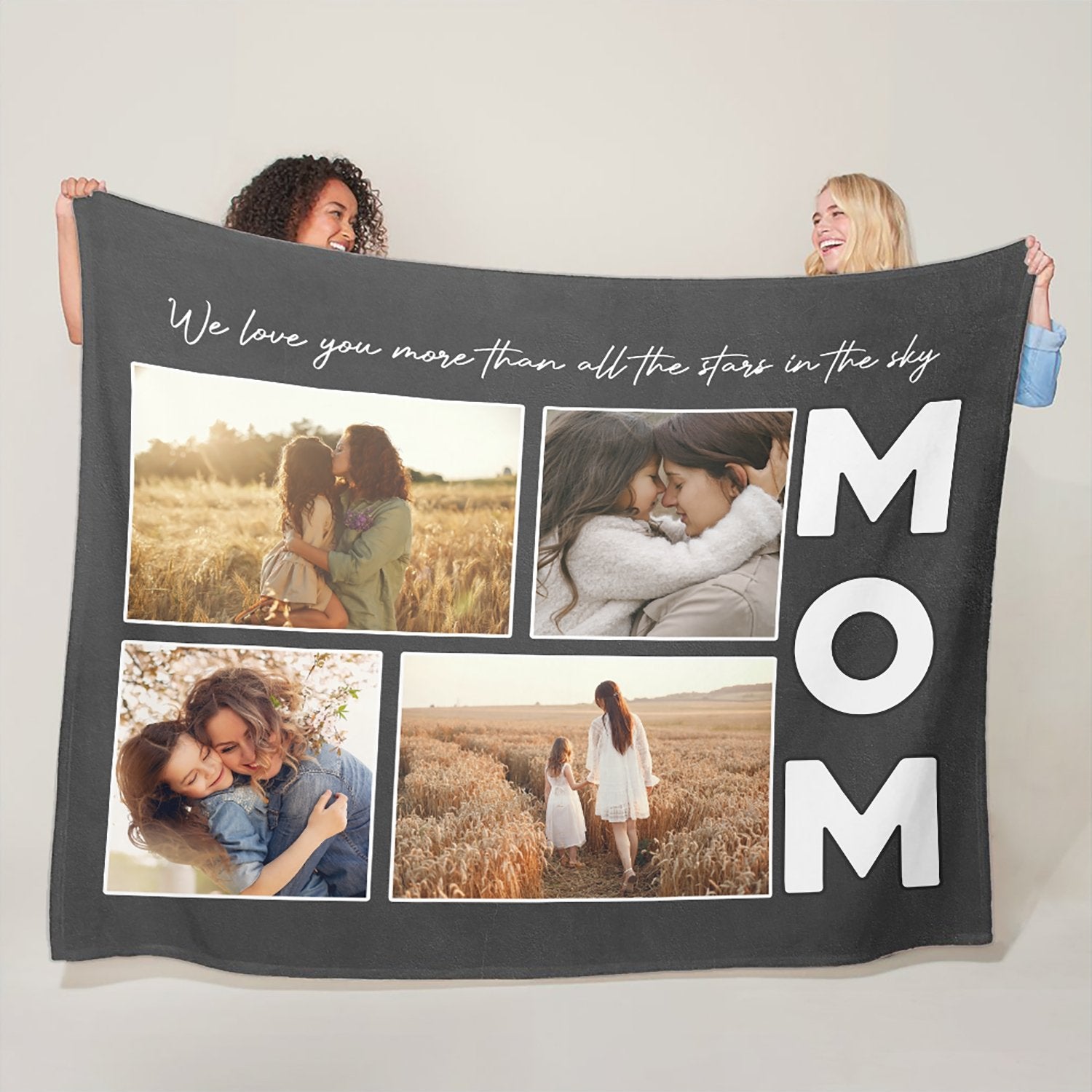 Mom Custom Photo, Personalized Text Blanket