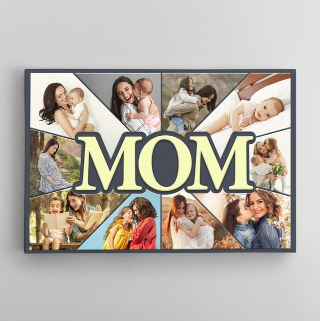 Mom Custom Upload Photo, Gift For Mother's Day Canvas Wall Art