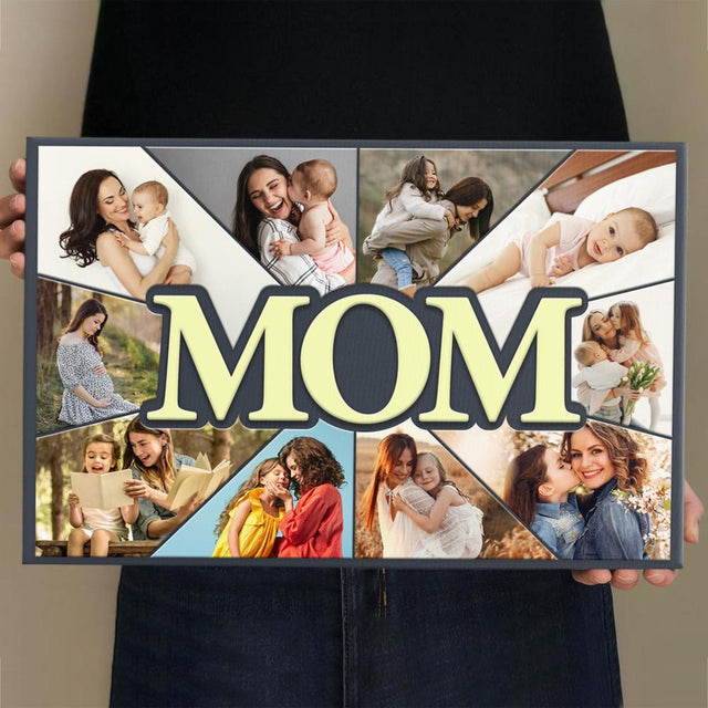 Mom Custom Upload Photo, Gift For Mother's Day Canvas Wall Art