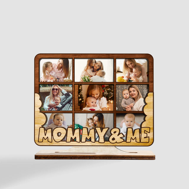 Mommy And Me, Custom Photo, Wooden Plaque 3 Layers