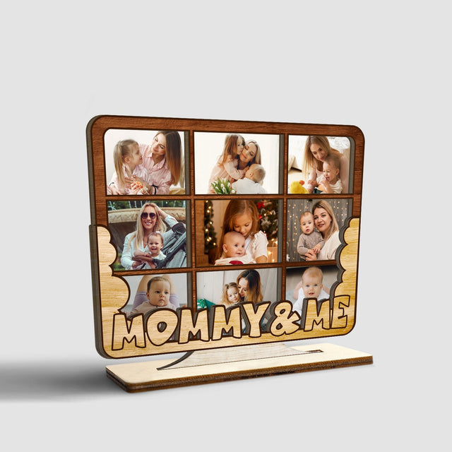 Mommy And Me, Custom Photo, Wooden Plaque 3 Layers