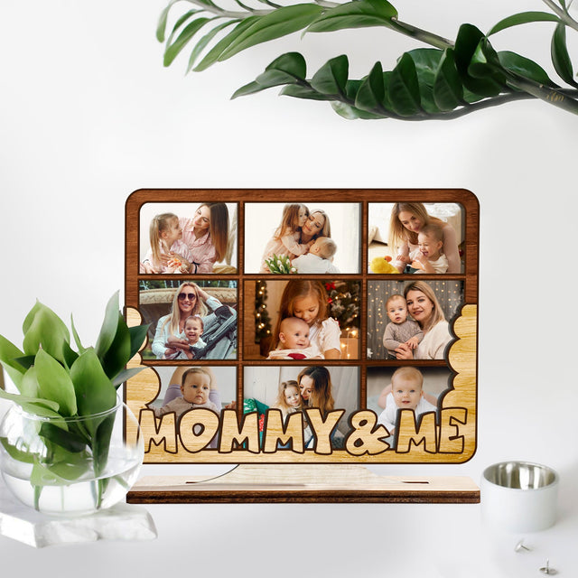 Mommy And Me, Custom Photo, Wooden Plaque 3 Layers