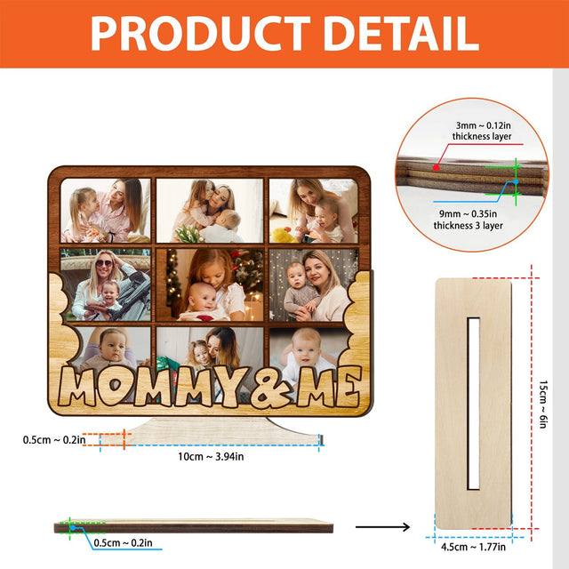 Mommy And Me, Custom Photo, Wooden Plaque 3 Layers