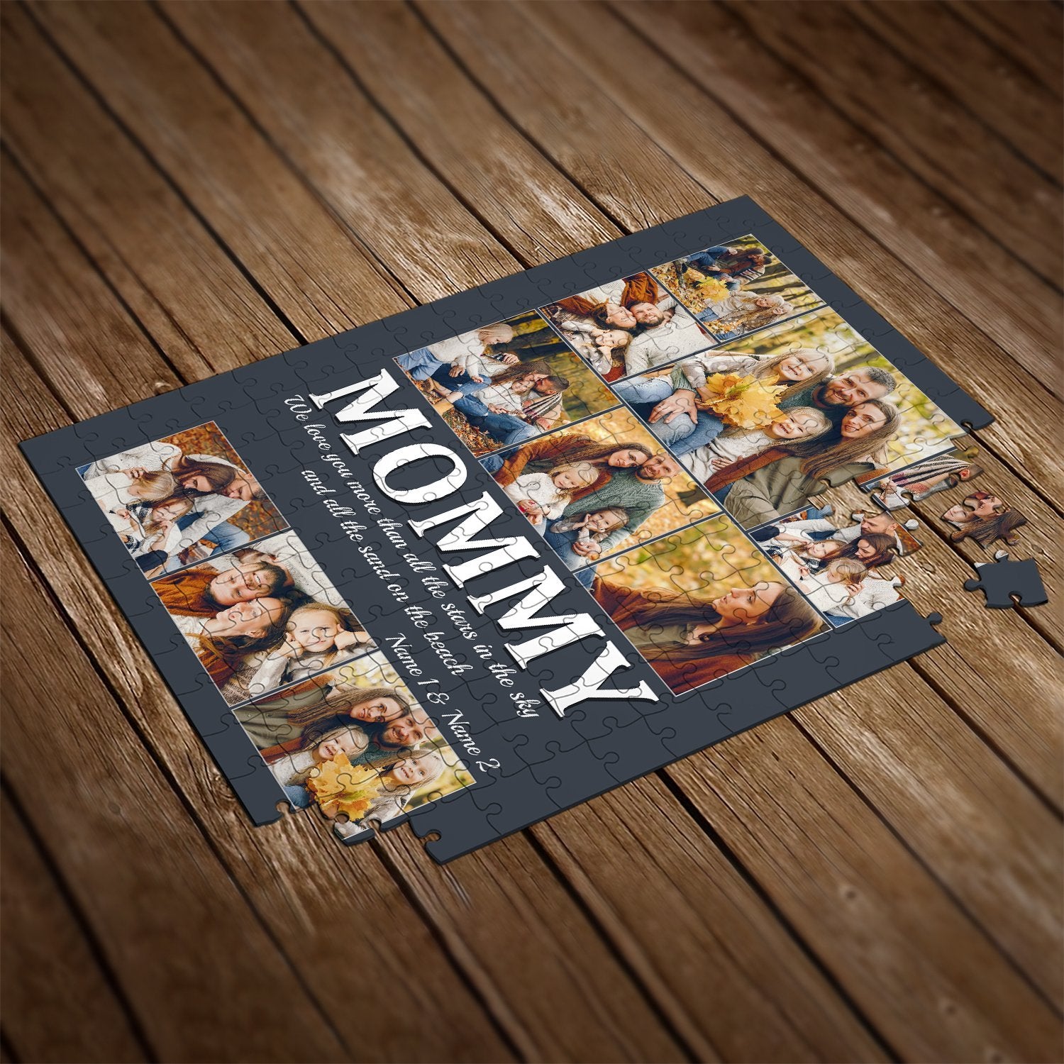 Mommy Custom Photo Collage, Personalized Name And Text Jigsaw Puzzles