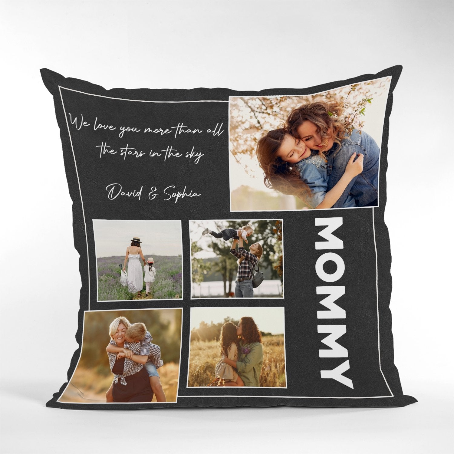 Mommy, Custom Photo, Personalized Text Pillow