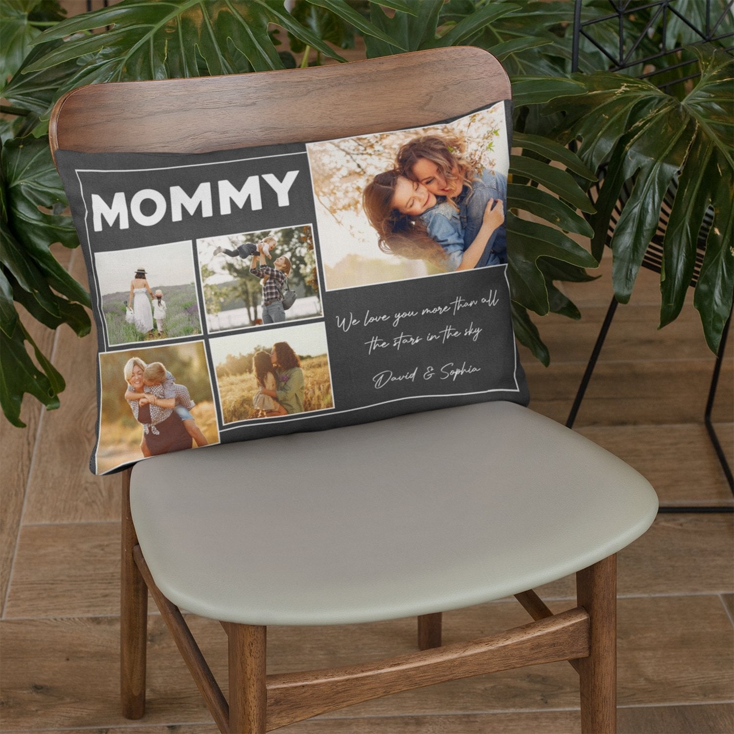 Mommy, Custom Photo, Personalized Text Pillow
