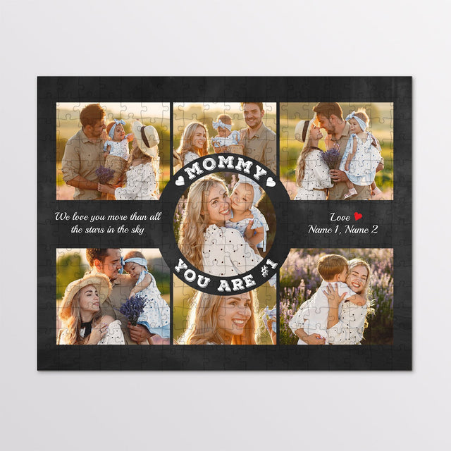 Mommy You Are Number 1, Custom Photo Collage, Personalized Name And Text Jigsaw Puzzles