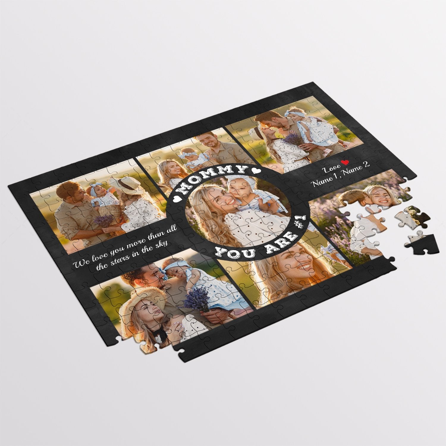 Mommy You Are Number 1, Custom Photo Collage, Personalized Name And Text Jigsaw Puzzles