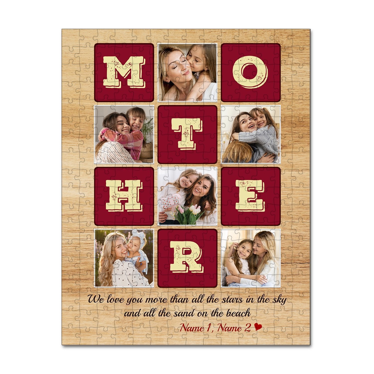 Mother, Custom Photo Collage, Personalized Name Jigsaw Puzzles