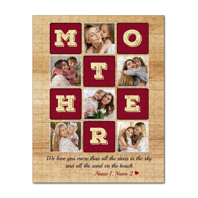 Mother, Custom Photo Collage, Personalized Name Jigsaw Puzzles