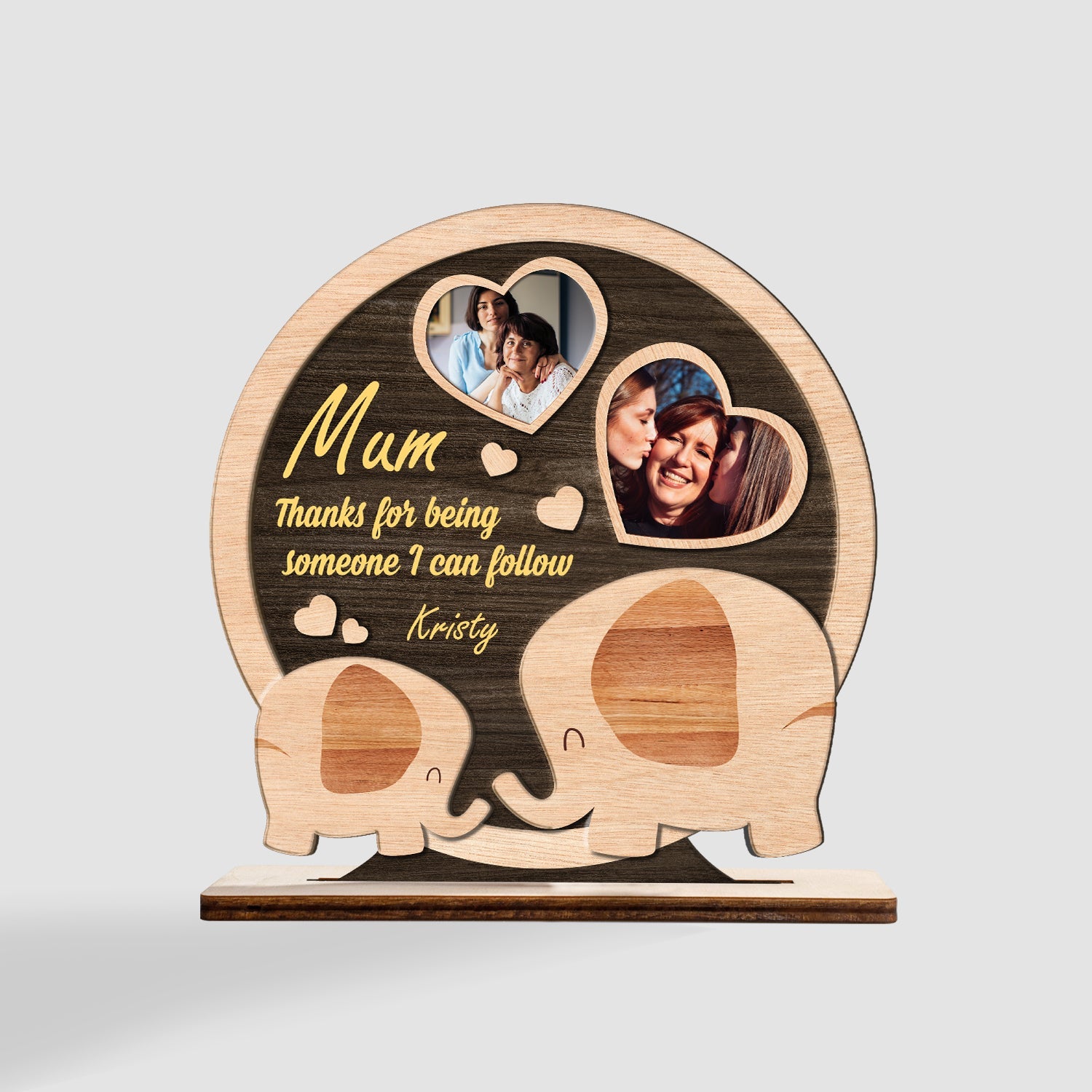 Mum Thanks For Someone I Can Follow, Custom Photo, Wooden Plaque 3 Layers